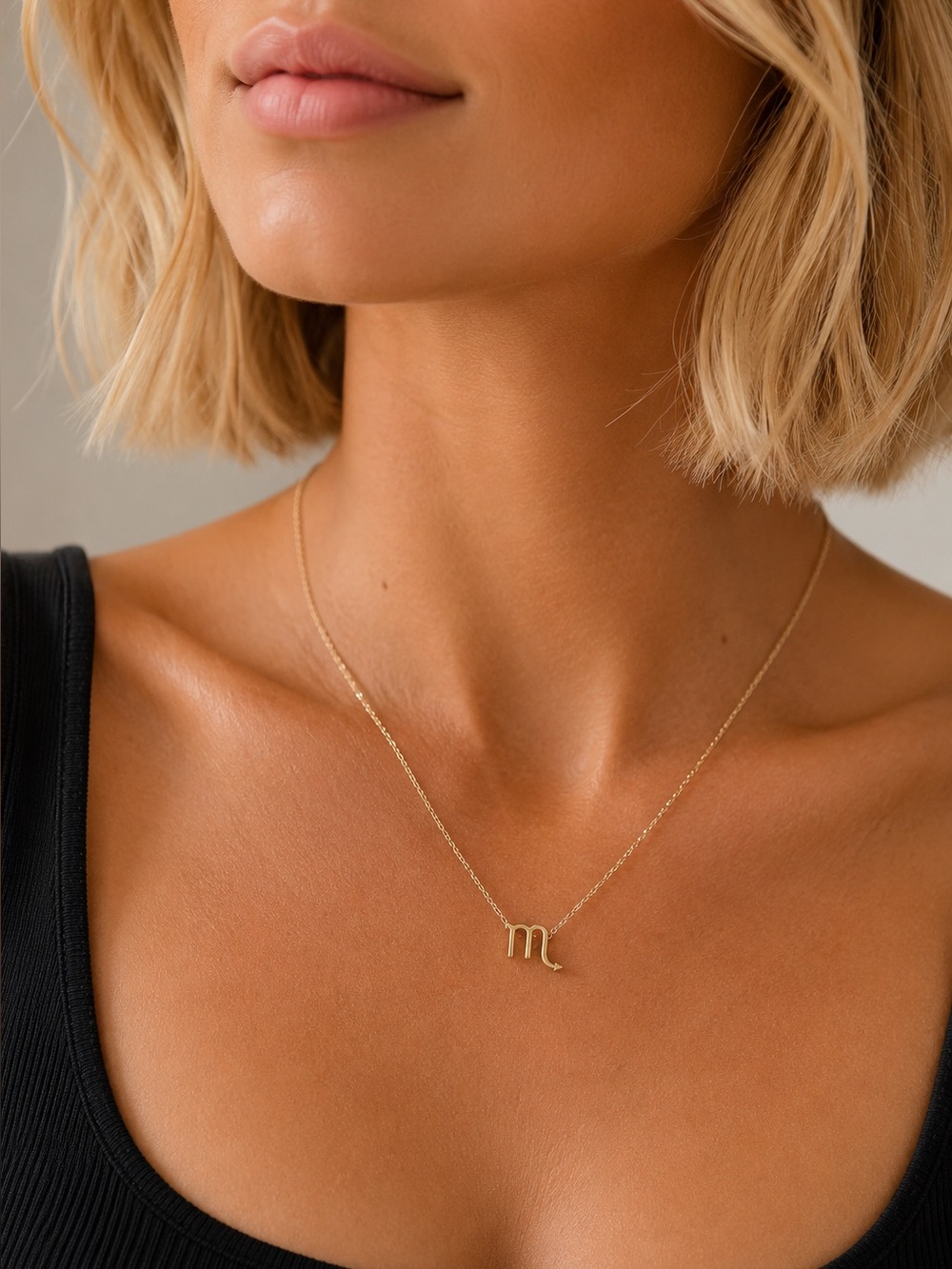 Scorpio Zodiac Gold Plated Pendant Necklace Approx. 18" Chain